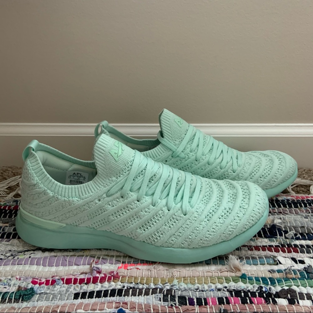 APL TechLoom Knit Slip-On Sneakers in Mint Green
